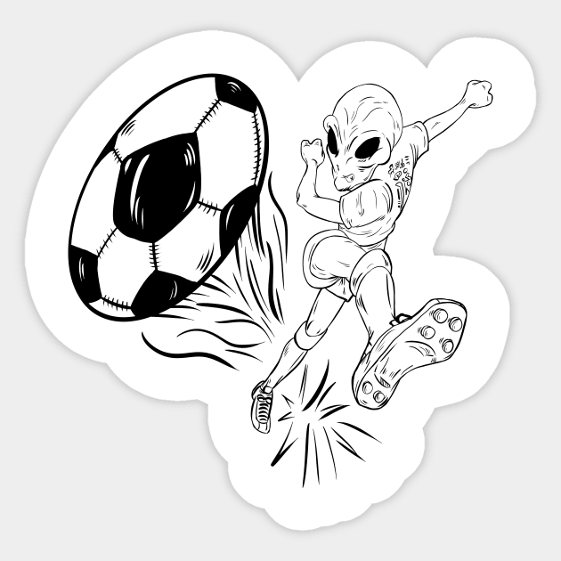 Alien Soccer Sticker by miadrawing